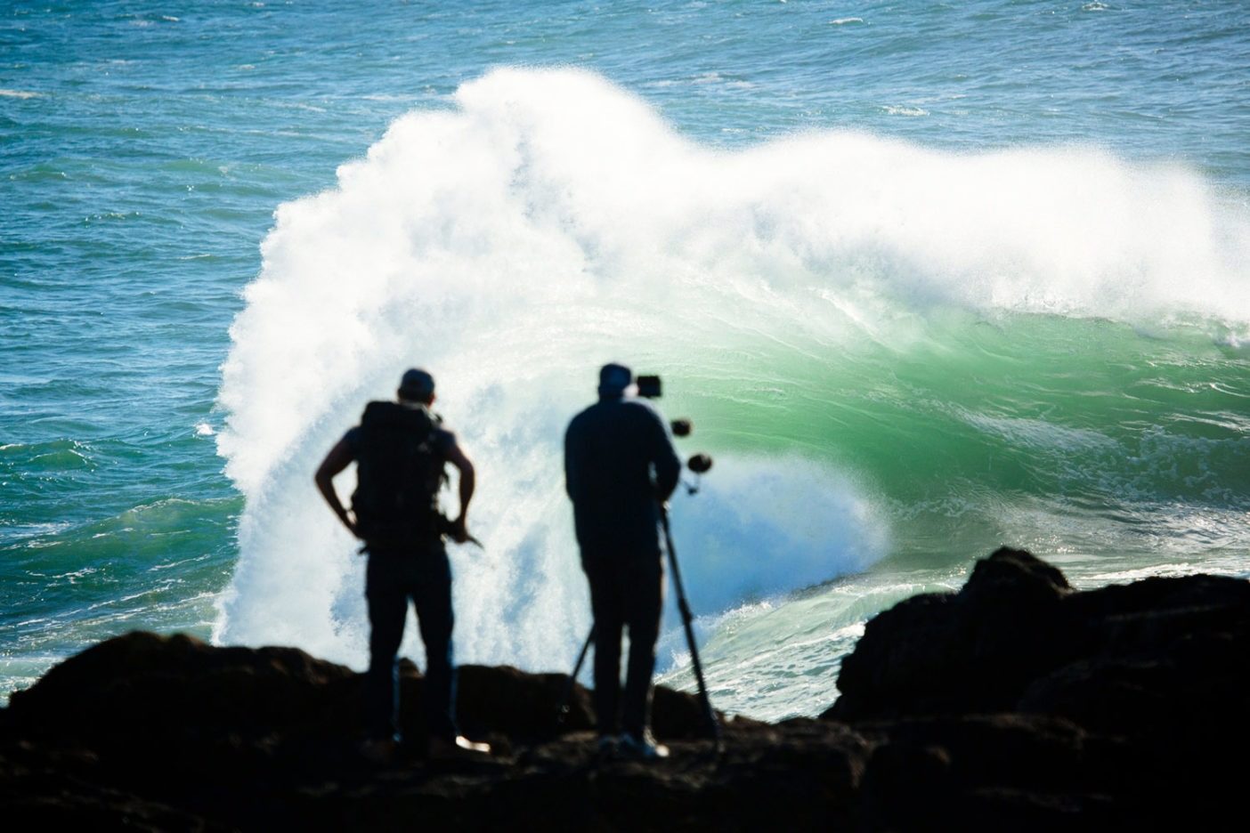 最前席を確保するキースとアンドリュー。Photo: Donnie Hedden
