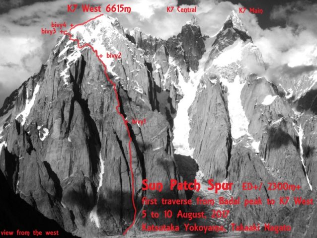 ルート全体図。Badal Peakから先は簡単に見えるのだが……。写真:長門敬明