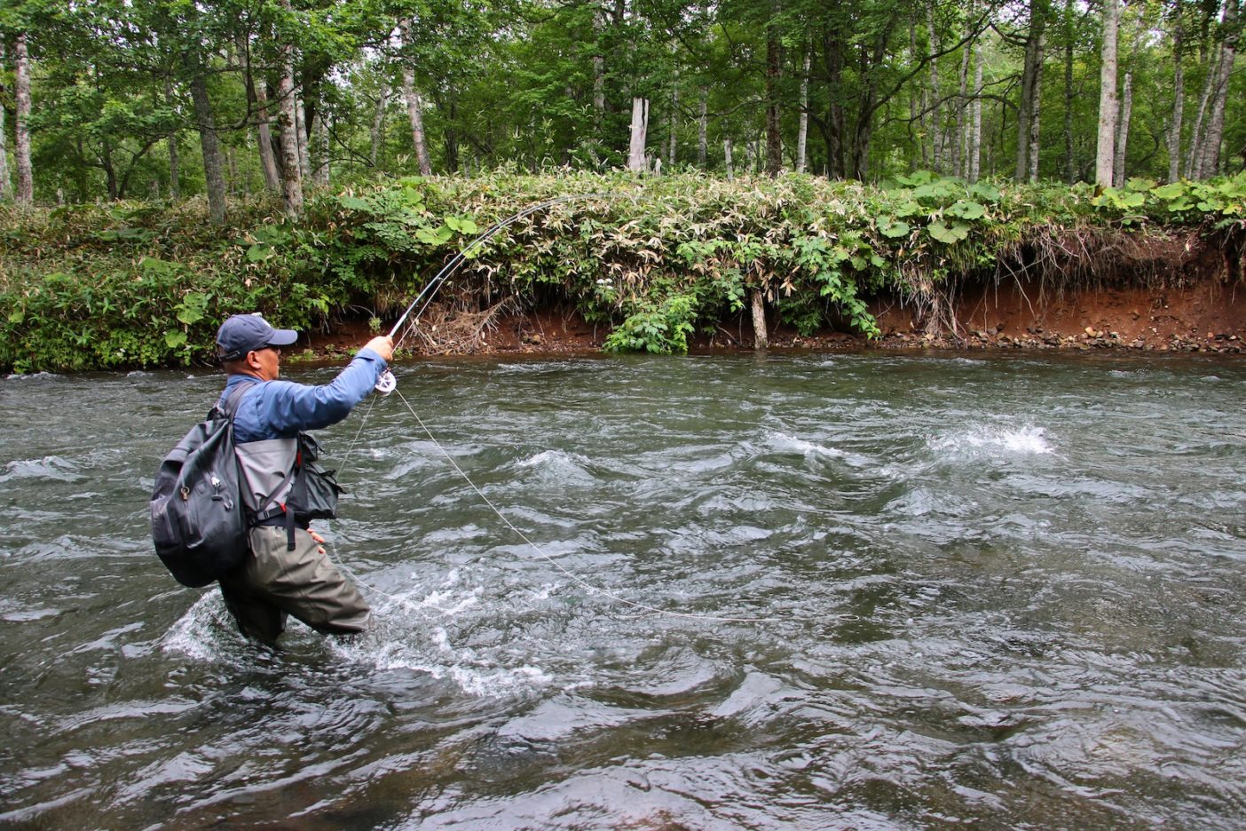 狙った場所へ首尾よくフライを流せれば、魚は素直に反応してくれる。
写真:佐々木大