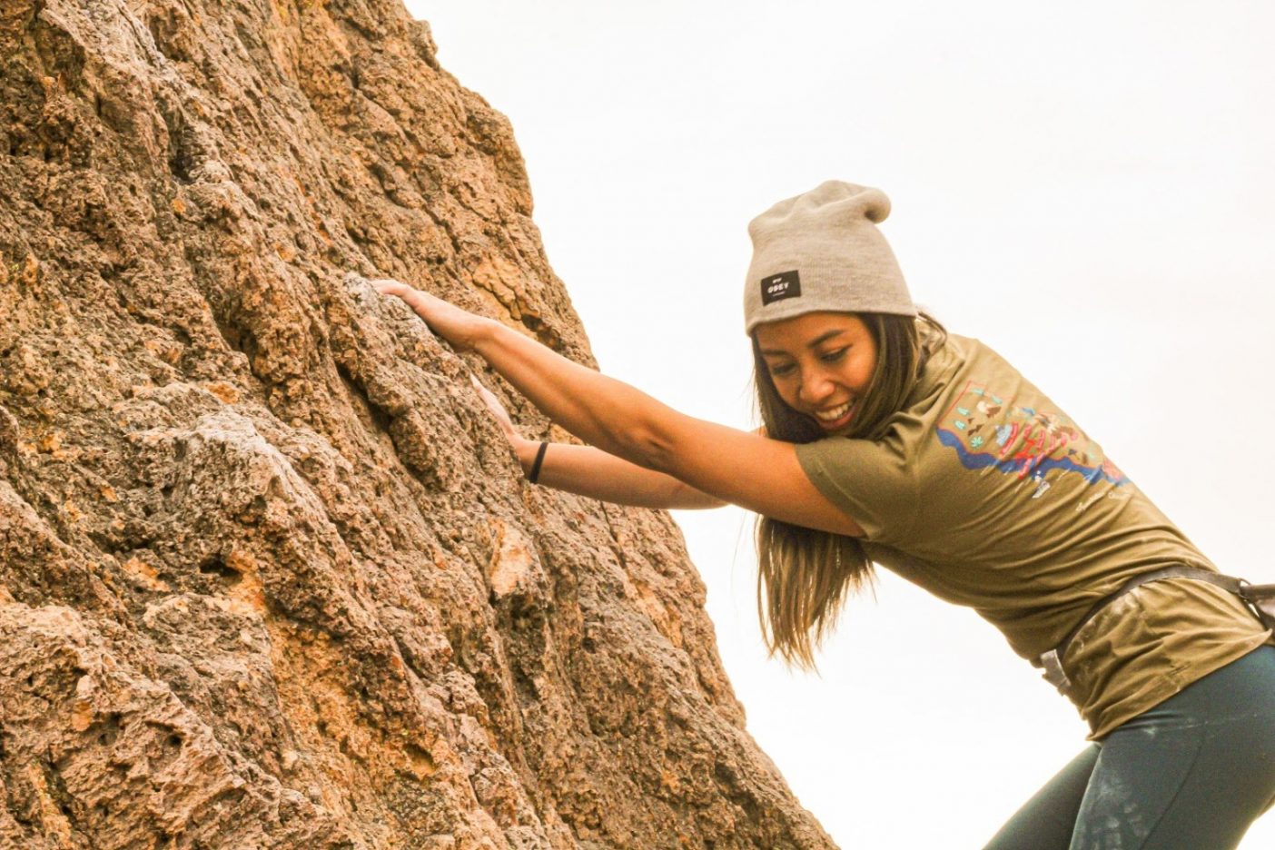 オードリーとのクライミング。Photo: Brittany Leavitt