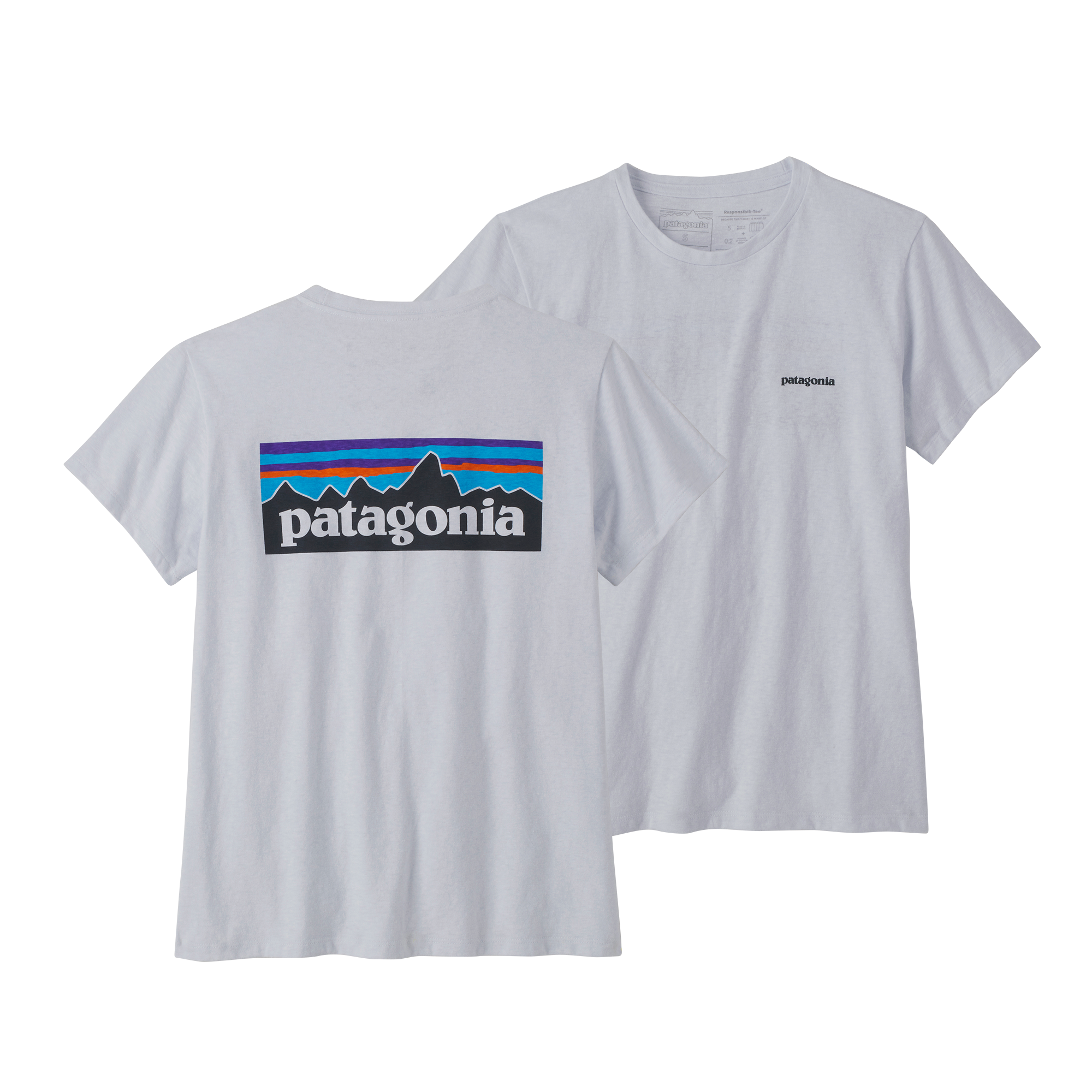品質検査済 レディースMガールズXL新品正規品パタゴニア白オーガニック P-6ロゴTシャツ